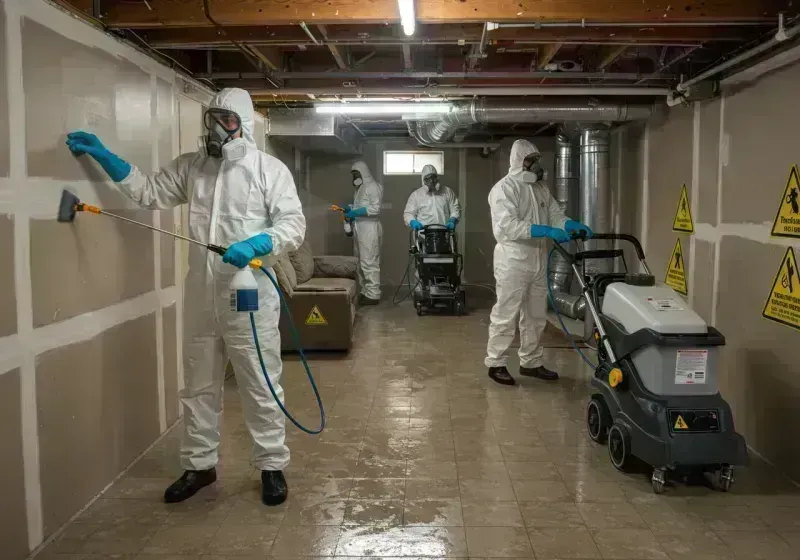 Basement Moisture Removal and Structural Drying process in Wayne County, MO